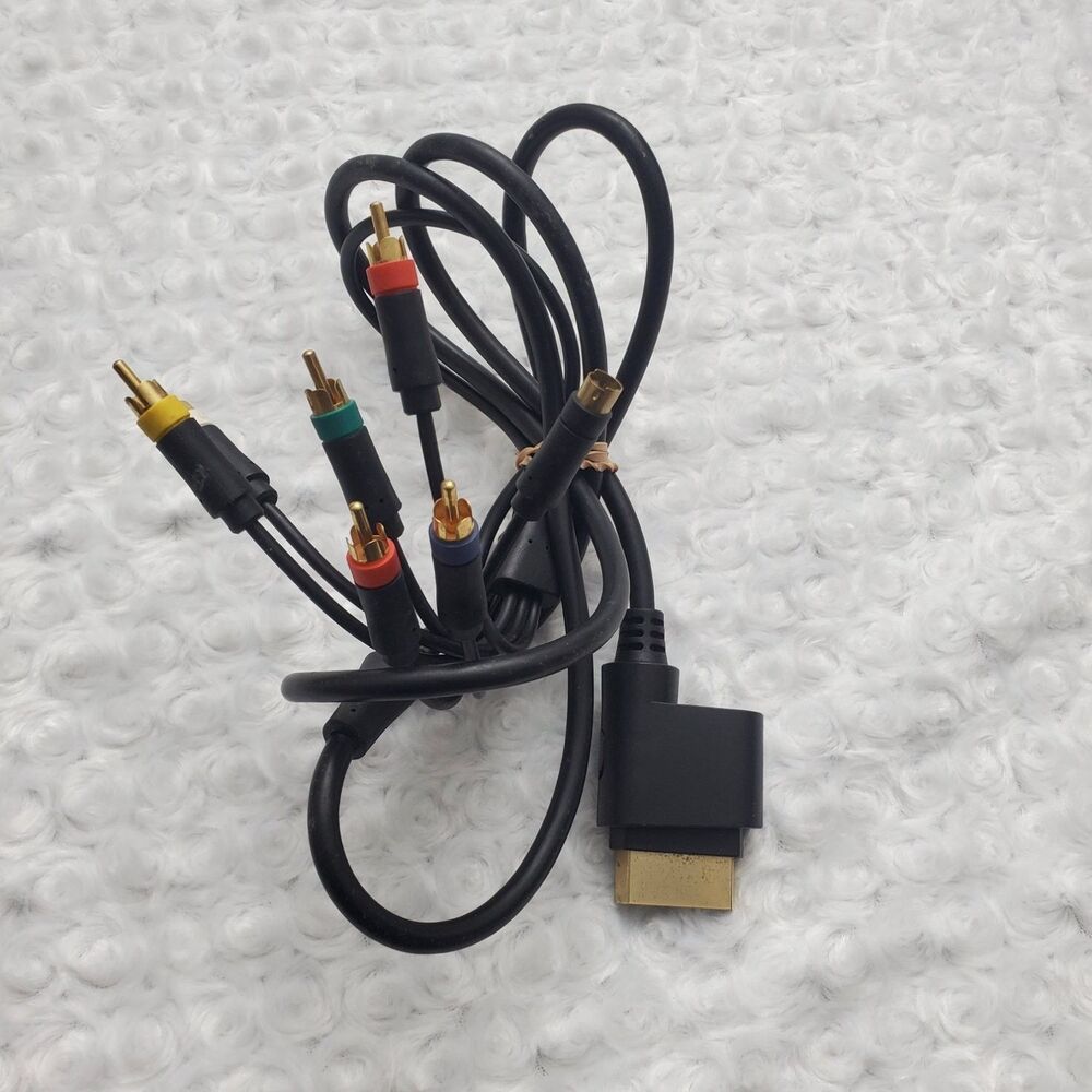 Microsoft Xbox 360 Component HD AV Cable Hdtv Switch Rca Video Cord Black